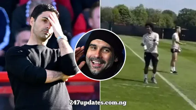 BREAKING: Arsenal fans think title race with Man City is over after footage of Fulham players in training surfaces