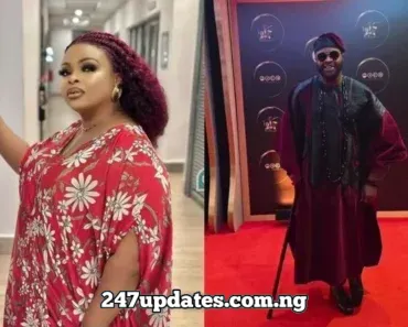 Dayo Amusa raises eyebrows as she rejoices with Femi Adebayo on his AMVCA win, weeks after dragging him